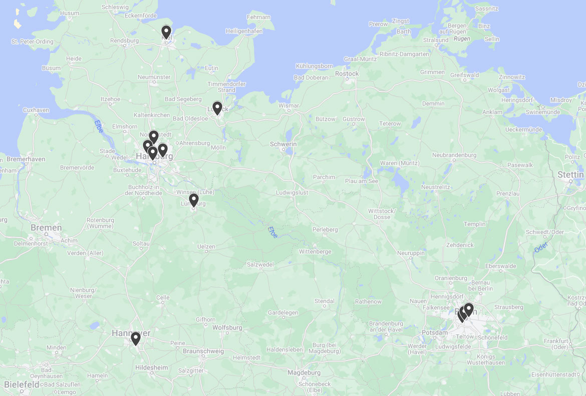 Google Maps alle urban apes Standorte