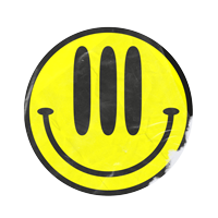 Get High Sticker Gelber Smiley mit drei Augen