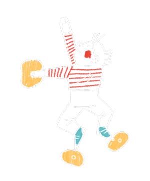 Illustration Junge beim Bouldern