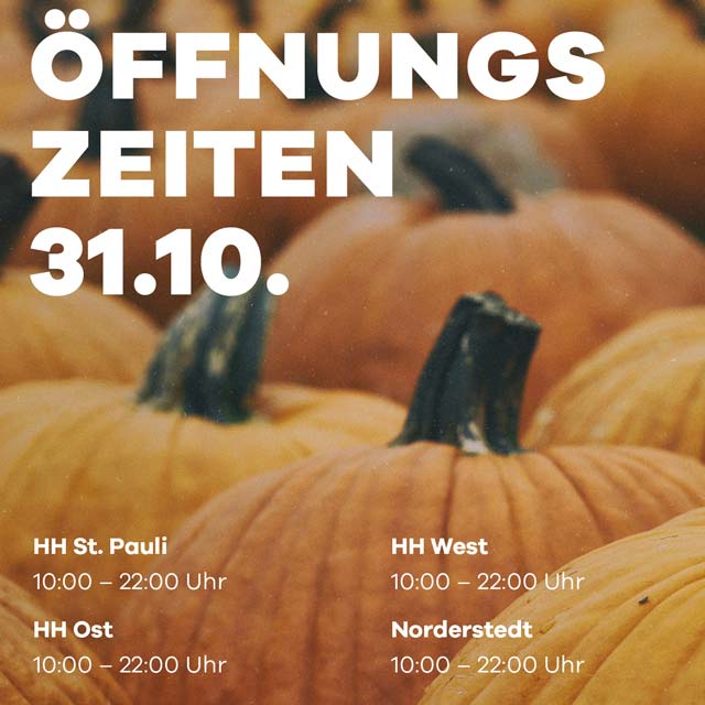 Öffnungszeiten 31.10.